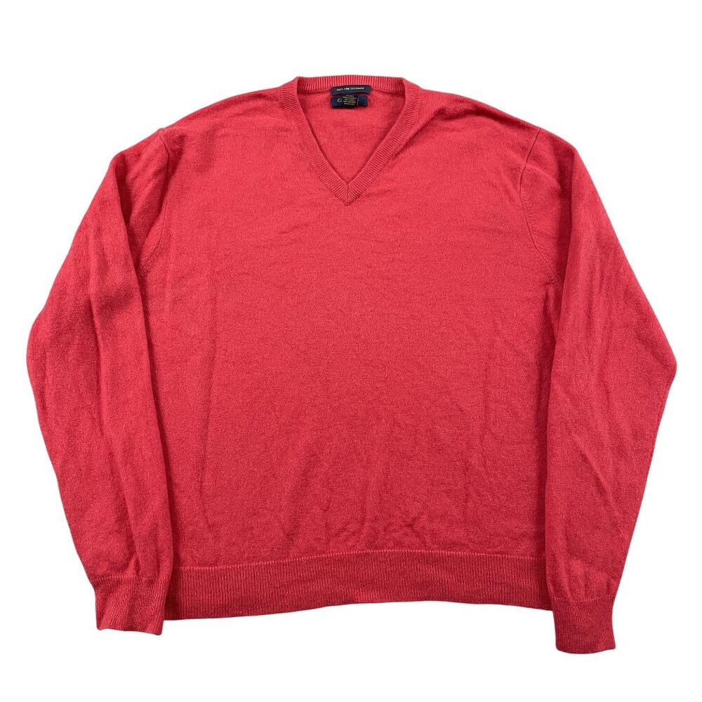 Club Room Cashmere Sweater Mens XL‎ Pink VNeck Pullover